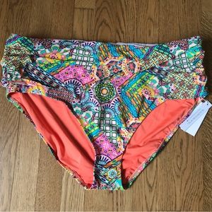Colorful bikini bottoms size 22. NWT